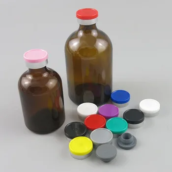Leeg 100ML, 50ML Amber Injectie Glazen Flesje met Kunststof Aluminium Dop 100CC Bruine Vloeistof Geneeskunde Glas Containers