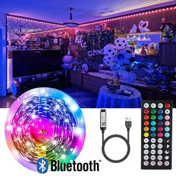 Bluetooth LED Strip Licht Kleur RGB-Tape SMD 5050 5m10m 15m 20m 30m LED-Verlichting voor de Kamer zijn TV-achtergrondverlichting Decor светодиодная лента