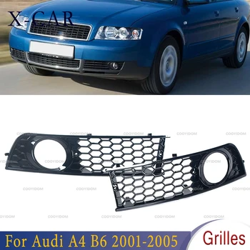 X-CAR Voorbumper Kant Mistlampen Lichten-Grill Roosters Mesh Honingraat Hex Links Rechts Voor Audi A4 B6 2001-2005 8E0807681 8E0807682