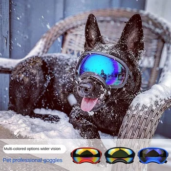 ATUBAN Vervanging Lenzen voor Hond Bril Medium-Large breed UV-Hond Zonnebril Magnetische Duidelijke Zwart-Lens Winddicht Sneeuw Sporten