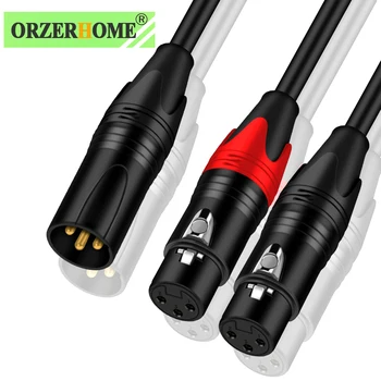 ORZERHOME 3-Pin XLR Mannelijk naar twee Vrouwelijke Y-Splitter Kabel Vrouw te 2Male Audio Snoer Evenwichtige Luidspreker Mic Adapter kabel