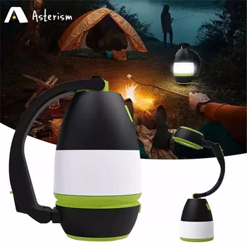 3-in-1 USB-Oplaadbare Camping Lamp met het Lezen van de Nacht Lichte Power Bank Outdoor-Draagbare Nood Lantaarn LED Zaklamp