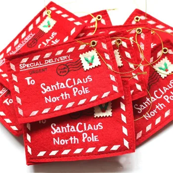 Santa Claus noordpool Kerst Envelop Hanger Boom Ornamenten van Kerstmis Kleine Gave Candy Tassen Home Party Kerst Deco 5Pcs