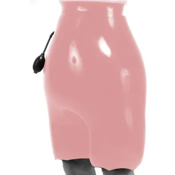 Latex Rubber Catsuit Badysuit Roze Opblaasbaar tweepersoons shorts Maskerade