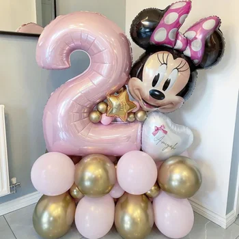 31pcs/set Disney Thema Feest Minnie Mouse Hoofd Folie Ballonnen 40inch Aantal Ballonnen Meisje Verjaardag, Baby Shower Feest Decoratie