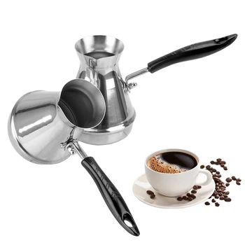 Turkse Koffie Pot Roestvrij Staal Koffie Gebruiksvoorwerpen Europese Lange Steel Moka Pot Boter Smelten Pot Keuken Gereedschap