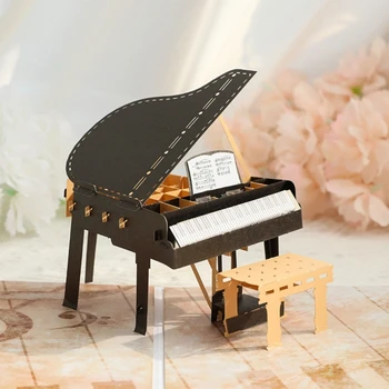 3D Pop-Up Kaart van de Verjaardag Handgemaakte Piano wenskaart met Envelop moederdag Cadeau voor Alle gelegenheden Gasten Housewarming KXRE