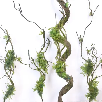 Echt op zoek naar Kunstmatige boom rotan met bladeren en mos voor huis tuin bloemstuk levert kunststof valse wijnstok