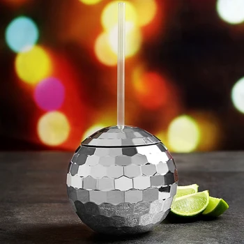 600ML 1 Set Unieke Disco Bal-Vormige Kop Flash Bal-Vormige Cocktail Cup Bar Glinsterende Bal-Vormige Partij Cup Glitter Ball Cup