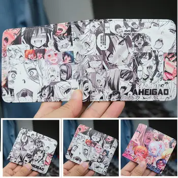 Anime Girl PU Portemonnee met ID-Kaart Houder van Mannen, Vrouwen Korte Bi-fold ID Portemonnee Zak Geld Clip Opslag Tas cadeau