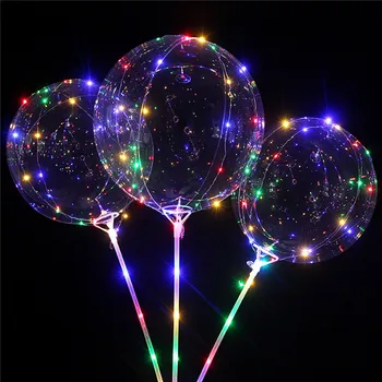 Led Ballon Transparant Met Stokken Bruiloft, Verjaardag, Feest Decoraties Kinderen LED Licht Ballon