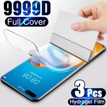 9999D Screen Protector Voor Huawei P40 Pro P30-Lite P20 P50 Beschermende Hydrogel Film Op Maatje 40 30 20 Pro Lite P 40 Smart 2019 Z