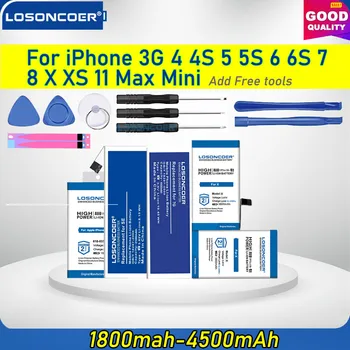 100% Originele LOSONCOER 4500mAh Batterij Voor iPhone 3G 3GS 4 4S 5 5S 5C SE 2020 6 6 Plus 7 8 Plus X XS Max XR 11 Pro Max Batterij