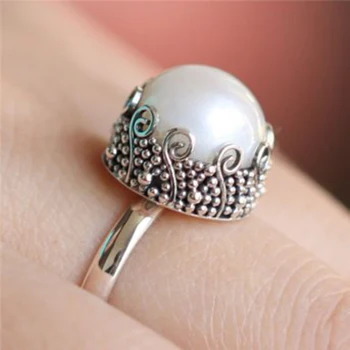 Klassieke Vintage Parel Ring Bohemen Sieraden voor Vrouwen Gotische Bruiloft Betrokkenheid Luxe Ring Vriendin Cadeau