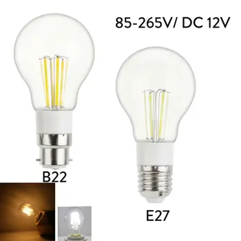 LED Lamp E27 Gloeilampen Licht B22 3W 4W 6W LED Lamp 110V 220V 230V 240V DC 12V COB LED Filament licht lamp Decoratie