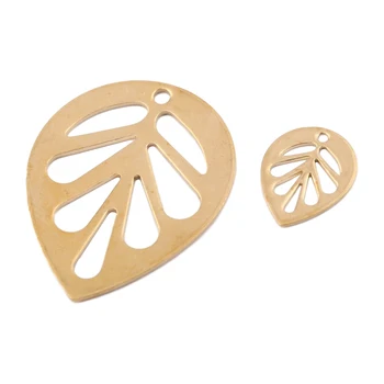 1pack Raw Brass Leaf Oorbellen Charmes Holle Bladeren Armband Bedels voor het Maken van Sieraden Diy Handgemaakte Oorbel Accessoires Vinden