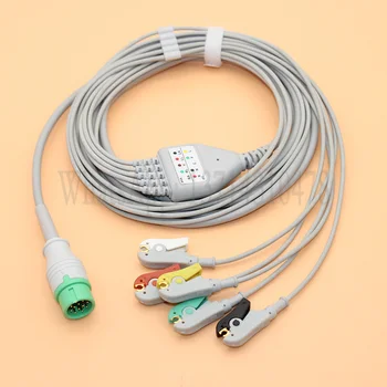 12pins ECG ECG 3 / 5 voert Kabel-en Elektrode Leadwire voor Lifemed LifeTouch M12 Vitale Monitor