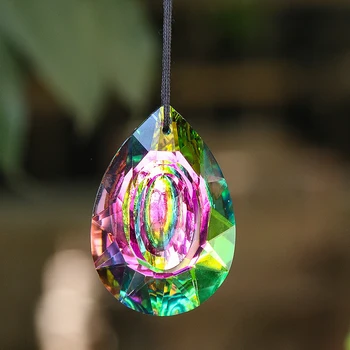 50mm Aurora Kristallen Prisma ' s Hangen Suncatcher voor Windows Kroonluchter Vervanging Hanger Geslepen Glas Neerzetten Rainbow Maker Decor
