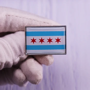 Chicago Vlag Email Pin-Badge Chicago-Souvenir Broche Voor Uw Trots
