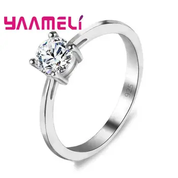 Groothandel 925 Sterling Zilveren Ringen voor Vrouwen, Bruiloft, Engagement Sieraden Kubieke Zirkoon Band Verjaardag Ring Mujer