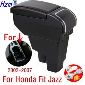 Armsteun Voor Geschikt Honda Jazz 2002-2007 Hatchback Midden Armsteun middenconsole opbergvak met USB Opladen