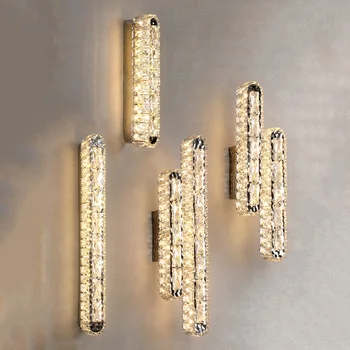 Moderne Minimalistische Luxe Licht Ovale Kristallen Wand Lamp Woonkamer Decoratie Slaapkamer Led Indoor Verlichting Voor Thuis