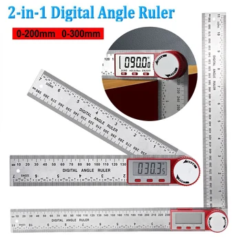 0-300mm Digitale Angle Finder Liniaal, Gradenboog Meter Staal/ABS Electron Goniometer Gradenboog Angle Finder Schaal meetinstrument