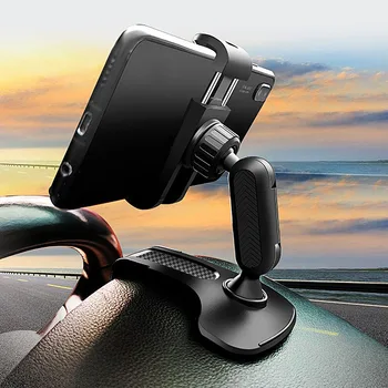 Dashboard Mount Auto Telefoon Houder 360 Rotatie Achteruitkijkspiegel Cellphone Holder Clip Auto GPS-Stand voor iPhone Xiaomi Samsung
