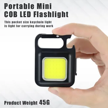 Mini LED Zaklamp Sleutelhanger Licht Multifunctionele Draagbare COB Camping Zaklampen USB-Opladen Werken de Lichten Vissen Lanterna