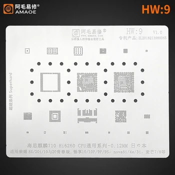 BGA Stencil voor de Huawei Honor 8X/20i/10/20/10P/9P/9S Nova 5i/4e/3i HiSilicon Kirin 710 Hi6260 CPU Directe verwarming BGA-sjablonen