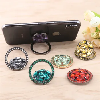 Universele Luxe Bling Diamant Telefoon Houder Opvouwbare, Draagbare Lui Beugel Smartphone Vinger Ring Staan Cartoon Voor iPhone11 XS