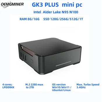 Nieuwe GK3 plus gk3v pro mini pc Intel 12e gen AlderLake N100 N95 GK3 PLUS DDR4 8GB 16GB 256GB 512 GB dual VGA-4K-display output