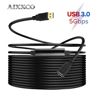 AIXXCO USB Kabel 3.0 Snelle Overdracht van Gegevens met de Extensie chipsets Signaal Booster Uitbreiding/Repeater Koord 8M 10M 12M