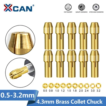 XCAN Messing Spantang 4.3 mm Schacht 0.5/0.8/1.0/1.2/1.6/1.8/2.0/2.2/2.4/3.0/3.2 mm Rotary Tool Accessoires Boor Spantang