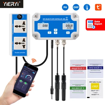 WiFi Temp PH ORP Controller Meter Water Quality Analyzer Datalogger PH Tester Slimme Afstandsbediening Online Monitor voor Zwembad