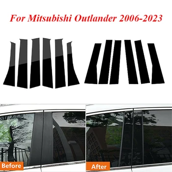 6Pcs Auto Venster Pijler Berichten voor Mitsubishi Outlander 2006 2007-2020 2021 2022 2023 Sticker raamlijsten Dekking BC Kolom Sticker