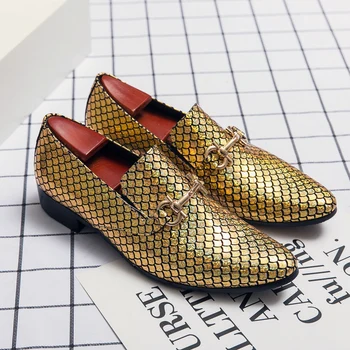 Best Verkopende Partij Schoenen Heren Klassieke Jurk Schoenen Slip-on Goud Zilver Mode Casual Schoenen Voor de Man Populaire Kleding Schoenen Mannen