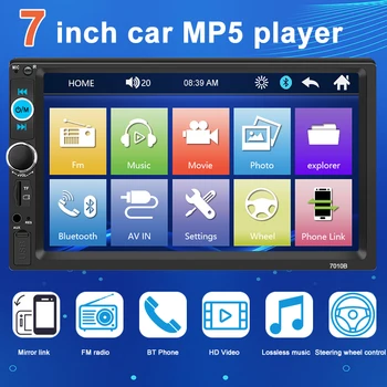 7 Inch 2 Din Auto Multimedia Speler MP5 Auto Stereo Receiver auto-Multimedia-Centrale Auto Radio Met Scherm Mirrorlink