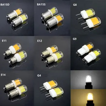 Mini LED COB 5W Lamp BA15D BA15S E11 E12 E14 G4 G8 G9 Vervangen 45W Halogeenlampen, Kroonluchter, Lampen Glas Cover+ Keramische 110/220V