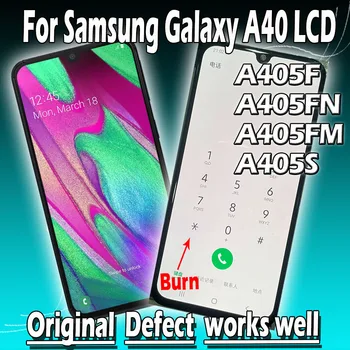 Branden Gebrek Origineel Voor Samsung Galaxy A40 LCD-scherm Met het beeld Touch Scherm Voor Samsung A40 A405F A405FN A405FM A405S Lcd