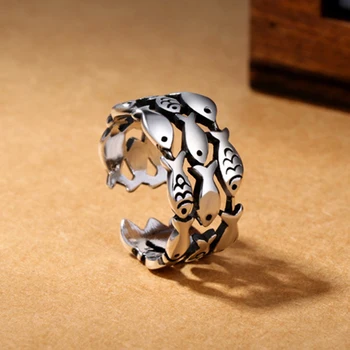 XIYANIKE Zilver Kleur Vis Ringen voor Vrouwen Verstelbare Bruiloft Ring Mode-sterling-zilver-sieraden Meisjes Gave Nieuwe VRS2403