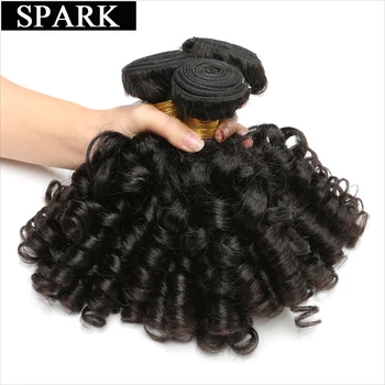 Vonk Braziliaans Human Hair Weave Bundels Losse Bouncy Curly Hair Extensions 1/3/4 PC ' s 28 30 Cm Voor Zwarte Vrouwen Remy Haar