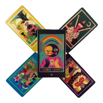 De Regenboog Tarot Kaarten Een 78 Oracle Engels Visies Waarzeggerij Editie Borad Het Spelen Van Games
