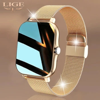 LIGE 2022 Mannen Smart Watch Vrouwen 1.69 Inch Full-Touch-Sport-Fitness Armband Bluetooth Bellen Slimme Klok Dames Smartwatch Mannen