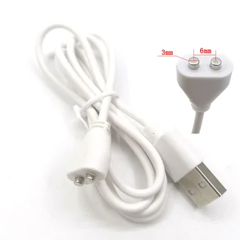 2pin 6mm Voor Oplaadbare Volwassen Speelgoed DC Vibrator Magnetische Kabel-Netsnoer-USB-Voeding Kabel van de Lader aan Seks Producten Sex Machine