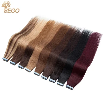 SEGO 1,5 g/pc Tape In de Menselijke Hair extensions Niet Remy 14