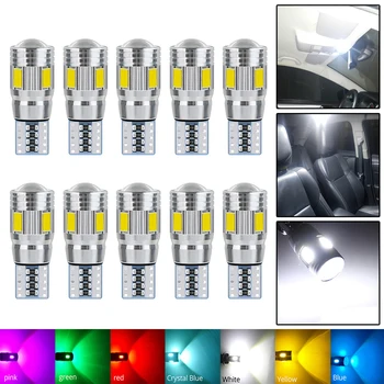 10pcs-LED Interieur Xenon Wit Blauw Geel Lampen CANBUS 6SMD 5630 Lens van de Projector Stevig Aluminium Bollen zijlichten Parkeergelegenheid Licht