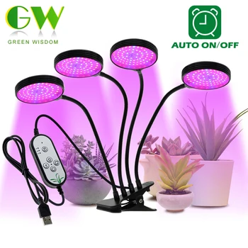 LED Licht Groeien USB Full Spectrum van de Plant Groeit Lamp met 5-Niveau Dimbare & Timer Instelling Phyto Lamp voor Planten en Bloemen Groeien Tent