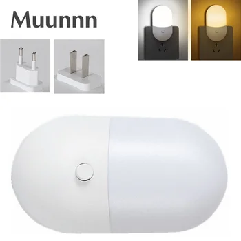 Muunnn LED Night Light Saving Control Inductie LED-Licht, Nacht Lamp EU US UK-Stekker Nacht Licht Voor Dual temperatuur van de kleur