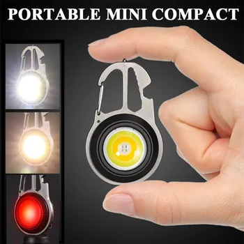 Mini Zaklamp met USB-Oplaadbare LED Light Sleutelhanger Licht Zeven Modi COB Licht Multifunctionele Zaklamp Draagbare Werk Licht